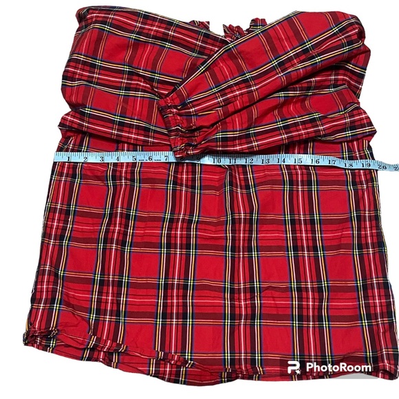 J. Crew Plaid Smocked Blouse Red Size XS - Picture 14 of 15